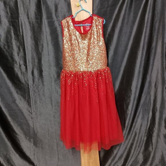 Wonder Nation Red and Gold Kids Formal Dress - Picture 1 of 12